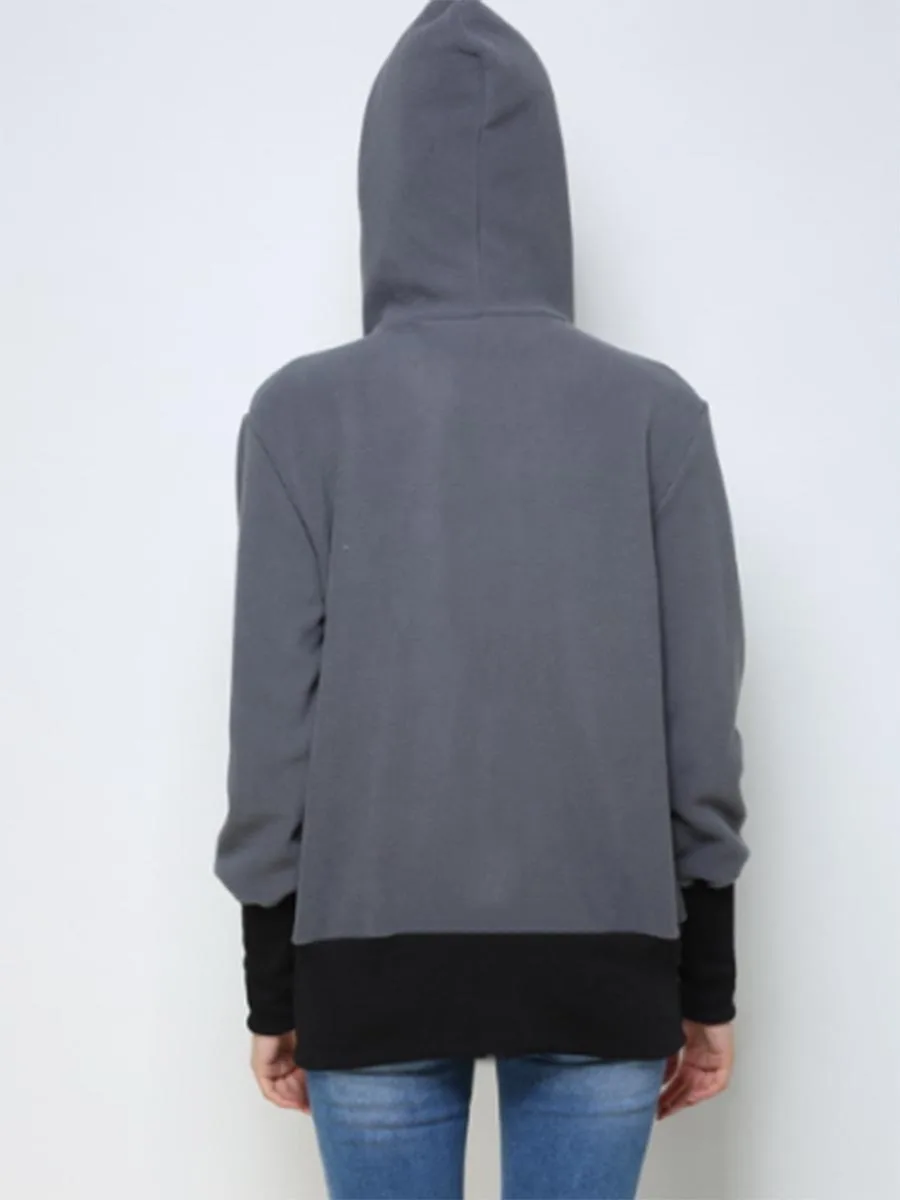 

Maternity Hoodie Loose Thick Patchwork Zipper Closure Hooded Mother Multifunction Hipseat Two In One Maternity Hoodies