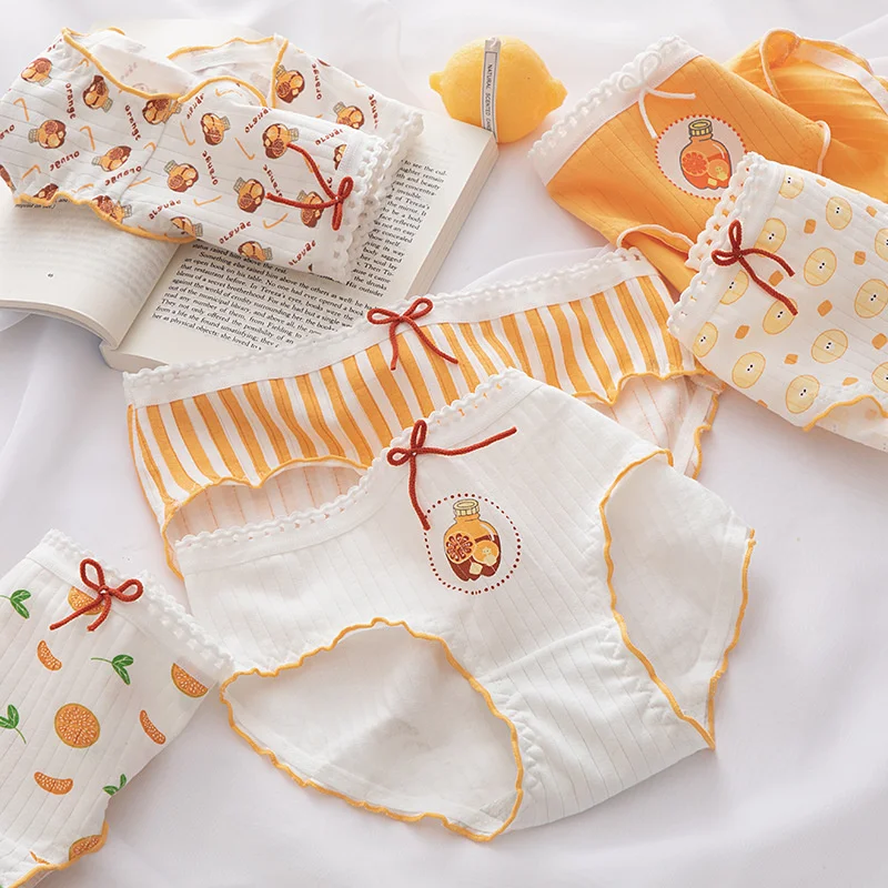 

Cotton Cartoon Print Women Panties Comfort Cute Girl Briefs Underwear Soft Mid Waist Underpant Sexy Intimates Lingerie Panty