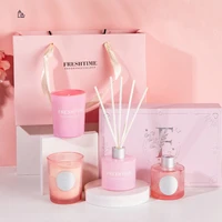 pretty in pink series valentines day mothers day gift set 50ml reed diffuser sakura 70g scented candle rose fragrance soy wax