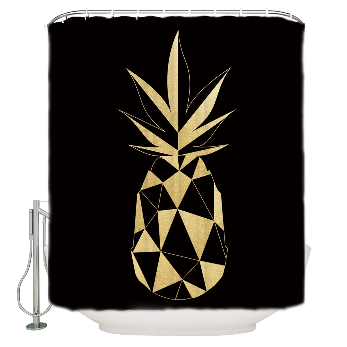 Абстрактный Золотой ананас узор занавеска для душа водонепроницаемый полиэстер