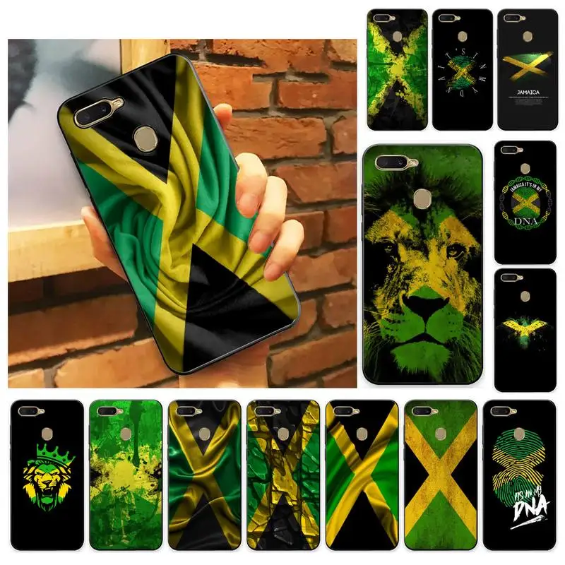 

TOPLBPCS Retro Jamaica National Flag Phone Case For Oppo A9 Realme C3 6Pro Coque For vivo Y91C Y17 Y19 Back Cover