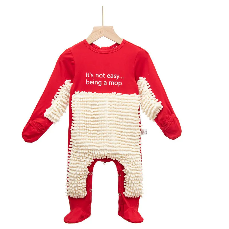 Baby Mopping Suit Clothes Long Sleeve Crawling Clothing Toddler Jumpsuit Cotton Infant Cleaning Outfit Unisex Romper |