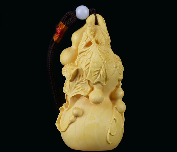 80 мм китайская коробка-деревянный ручной резной кукурбит Lucky Small Gourd