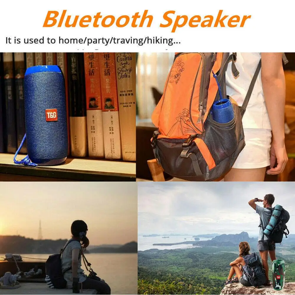 Portable Bluetooth-compatible Wireless Speaker Outdoor Sports Waterproof Support USB/TF/FM Radio Aux Input | Электроника