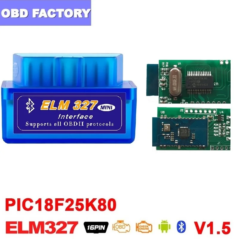 ELM327 Bluetooth V1.5 PIC18F25K80 ElM327 OBD2 сканер ElM 327 Bluetooth Android/PC ELM 327 OBD2 Bluetooth адаптер ELM 327 1,5