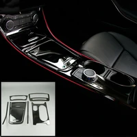black console decorative trim stainless steel air condition storage box cd panel cover strips for mercedes benz gla cla a class