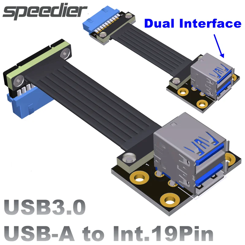 

Кабель-удлинитель USB3.0 с двумя USB-портами на материнскую плату
