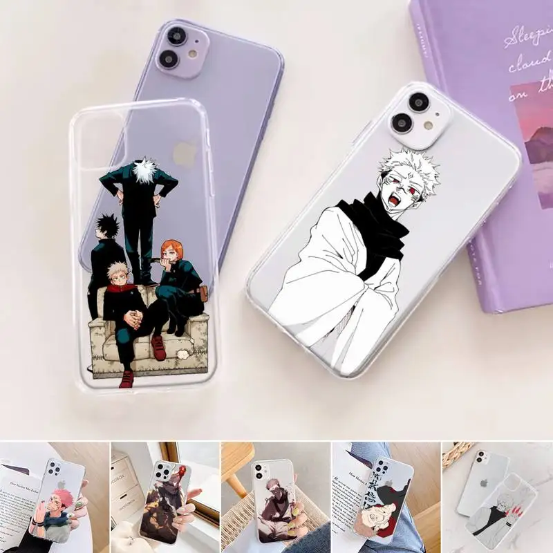 

Jujutsu Kaisen Sukuna anime Phone Case For iphone 12 11 mini x xs xr pro max 8 7 6s 6 5 5s 5c se plus Transparent soft