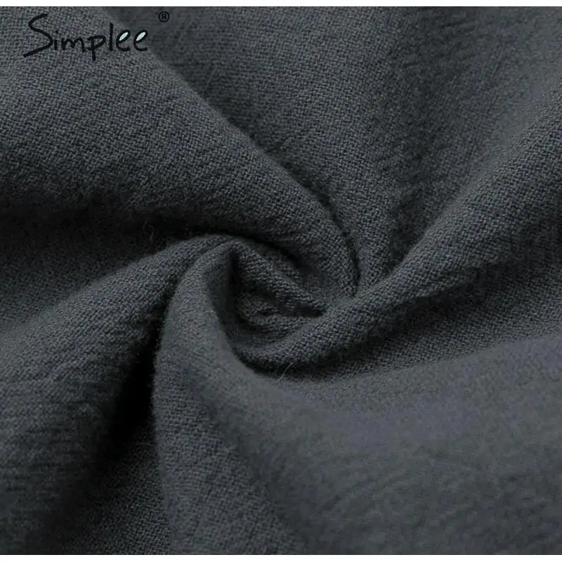 Simplee Элегантное платье из хлопка с короткими рукавами из хлопка A-Line