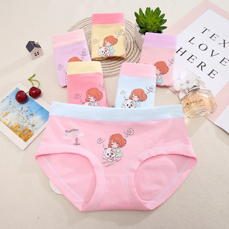 Нижнее белье для девочек чистый хлопок 95% хлопка штаны среднего возраста 2 3 5 8 9 15