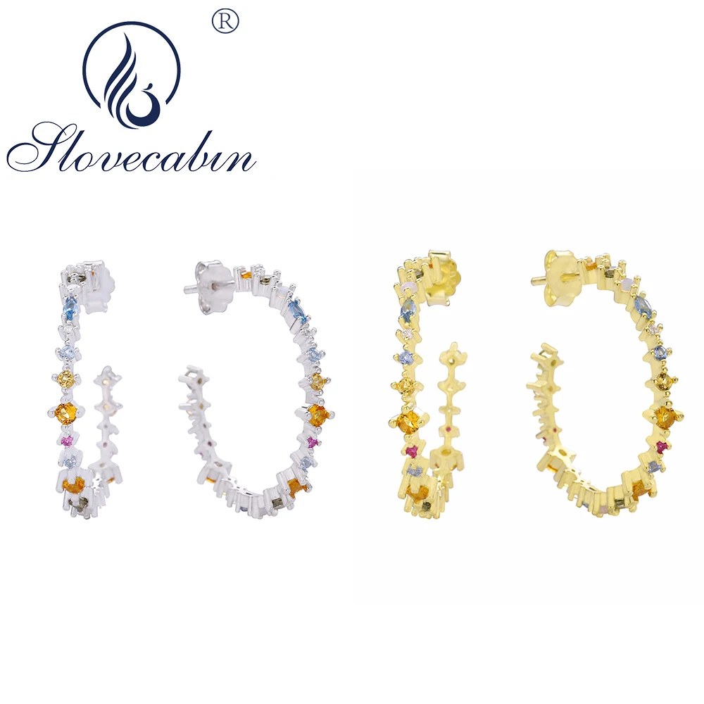 

Серьги-гвоздики женские радужные из серебра 925 пробы, 925 пробы