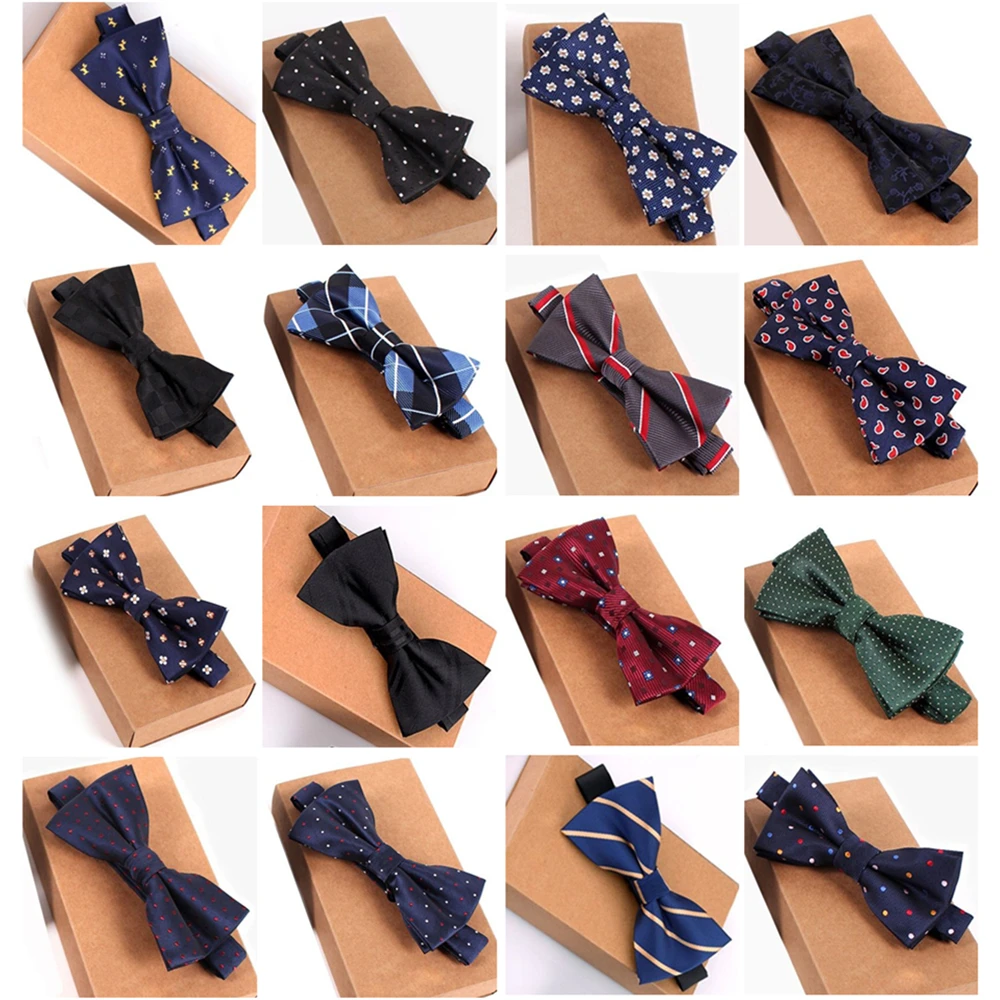 

Мужской галстук-бабочка в горошек, темно-синий галстук-бабочка для деловых встреч и вечеринок, 2019