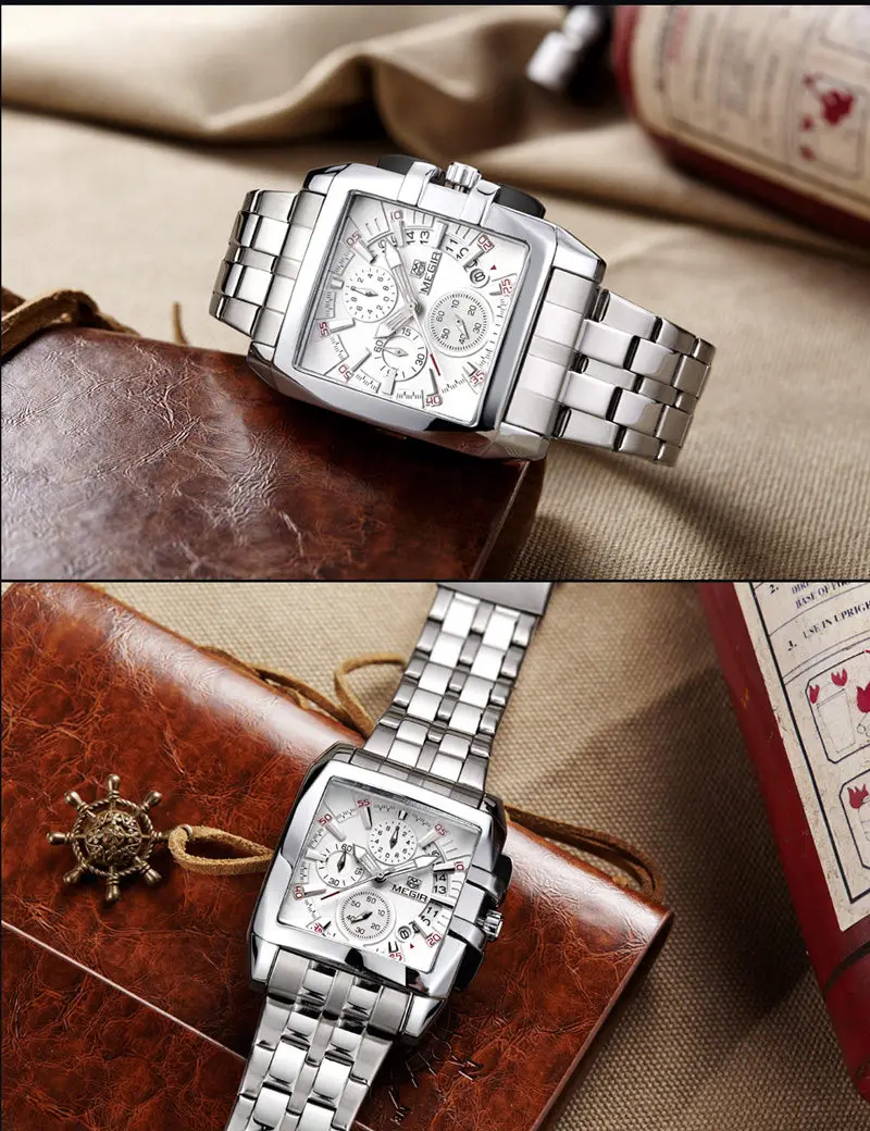 Мужские кварцевые часы MEGIR армейские с хронографом из стали деловые новинка 2018 |