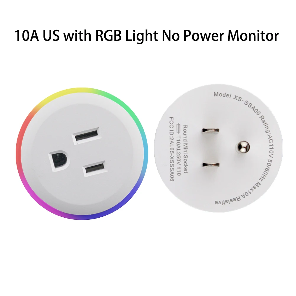 10A US With LED США Wi-Fi умная розетка Беспроводная розетка умная жизнь/приложение Tuya дистанционное управление работа с Alexa Google Home не требуется концентратор - Цвет: 10A US With LED