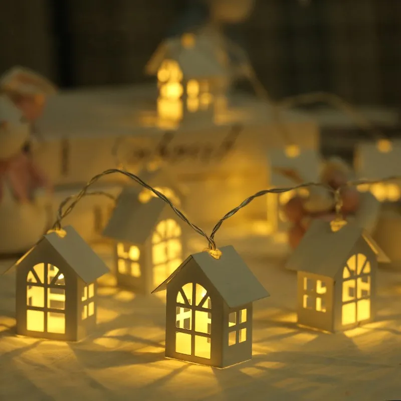 10LED/20LED гирлянда Европейский Стиль древесины любящее сердце Дом строка