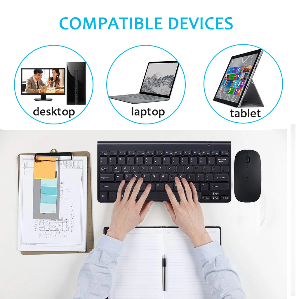 800 1000 1200 1600 точек/дюйм USB Проводная беспроводная мышь и клавиатура набор 78 клавиш 12