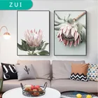 Цветочное растение Protea King, картина, ботанический художественный плакат, Скандинавская Цветочная Настенная картина на холсте, Современное украшение для гостиной