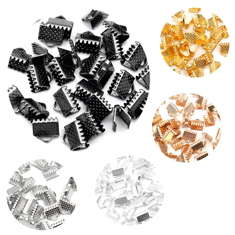 Мм 100 шт. 8x8 мм текстурированные концевые крышки обжимной бусины шнур плоская