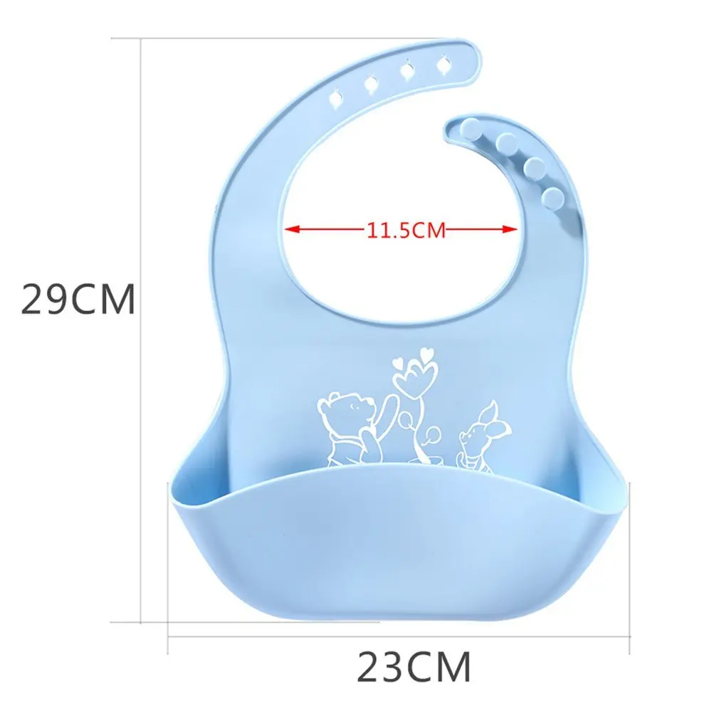 Babero de silicona s&oacute;lida con cesta para alimentaci&oacute;n de beb&eacute;, delantal para alimentaci&oacute;n de ni&ntilde;o, babero a la moda ajustable, con dobladillo en forma de cuenco para los restos-5
