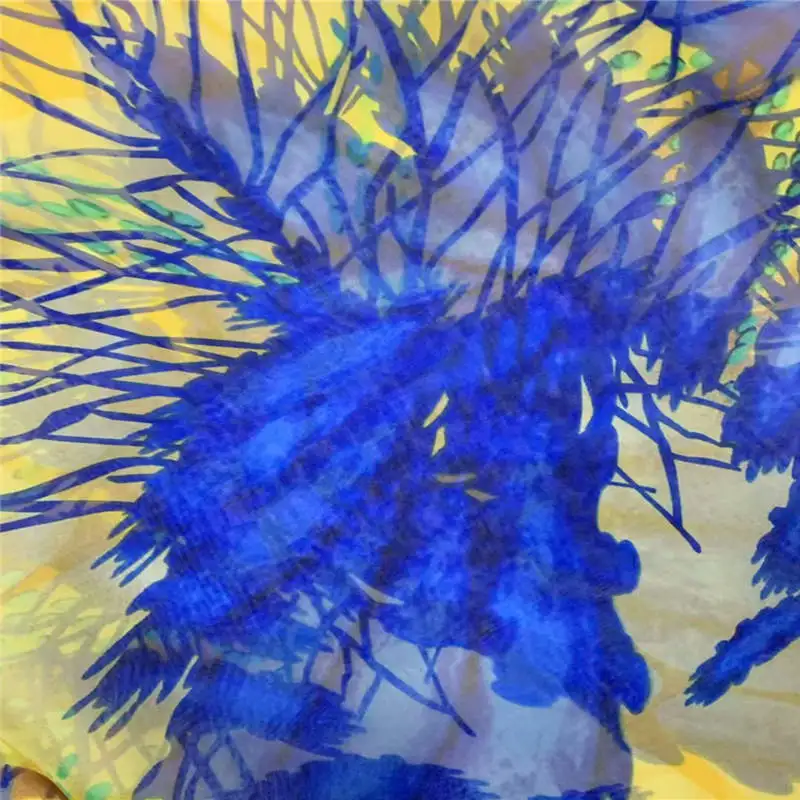 2019 Высококачественная Модная шелковая шифоновая ткань с принтом 5 ярдов и 2 ярда