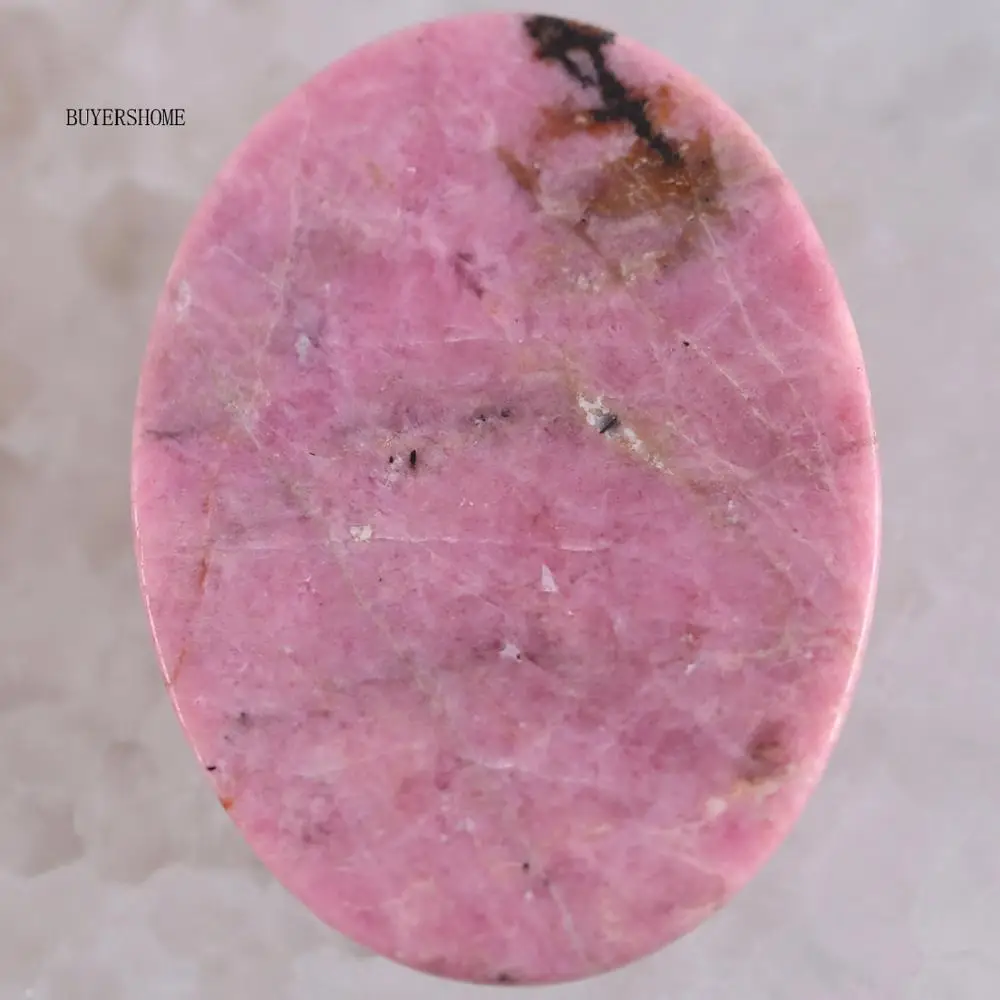 Овальная подвеска 40x40 мм натуральный драгоценный камень бусина кабошон розовый