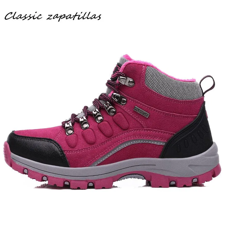 Теплые походные ботинки унисекс Зимние ботильоны мужские водонепроницаемые Нескользящие для альпинизма