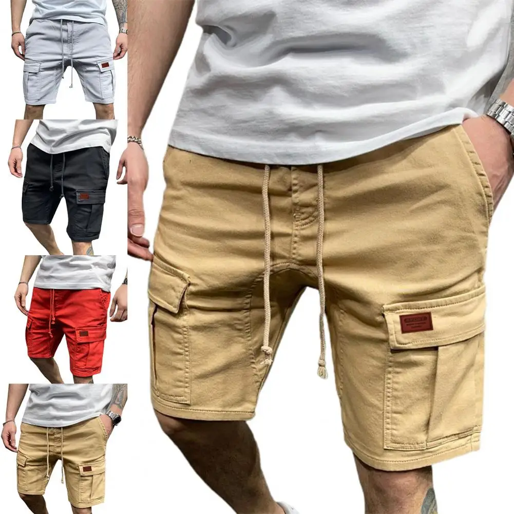 

Streetwear Simple Solid Color Knee Length Shorts Breathable Short Pants Straight for Riding