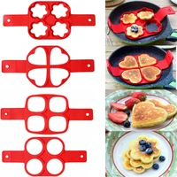 pancake maker multiple shapes 4 holes nonstick silicone baking mold ring fried egg mold for family cooking