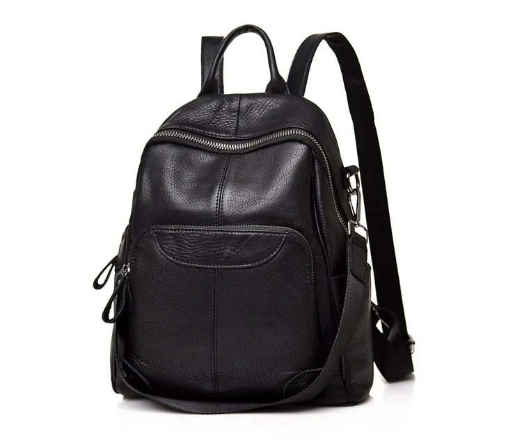 luxury genuine leather backpack women casual cow leather backpacks for travel gray ladies shoulder bag