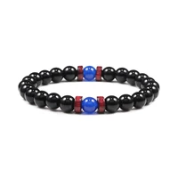 natural black bright stone beads bracelets tibetan buddha chakra diffuser bracelet women men prayer jewelry gifts dropshipping
