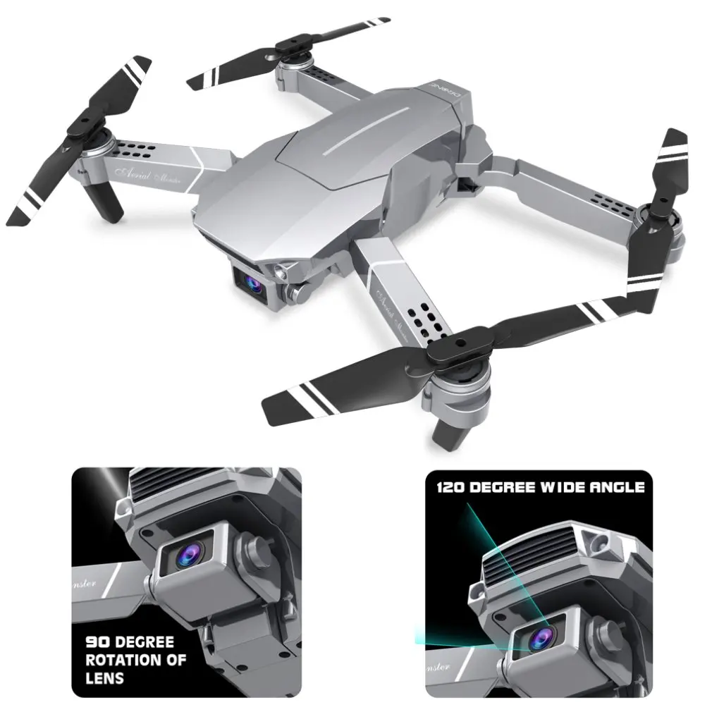 

E68 four axis UAV fixed height folding drone2 plastic 720P/4K/HD 2/5MP 2.4G wifi aerial photography RC aircraft with Battery