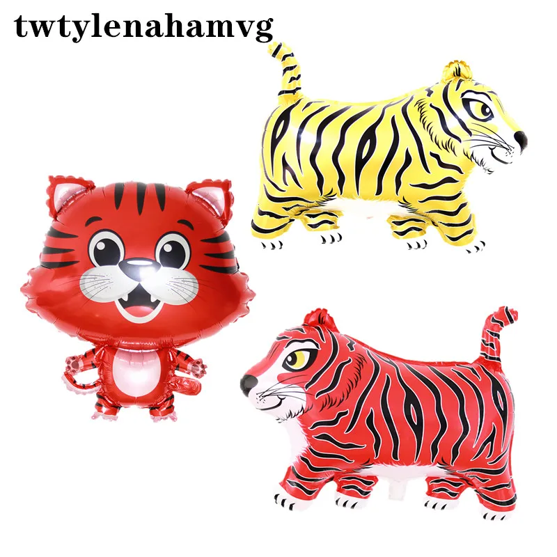 

Новинка красный Счастливый тигр мультфильм животные воздушные шары День рождения Пасха день ребенка крупногабаритный декоративный фон