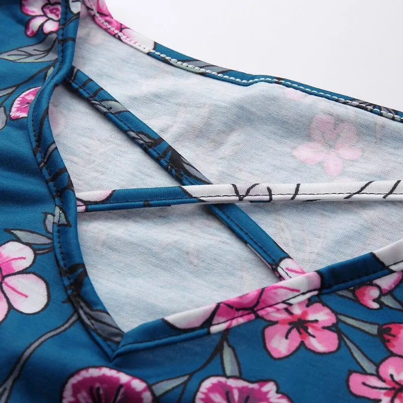 

Autumn Winter 2020 New Chiffon Fashion Print V-neck Strap Kink Long Sleeve Slim Fit Irregular Leisure Comfortable Top for Women