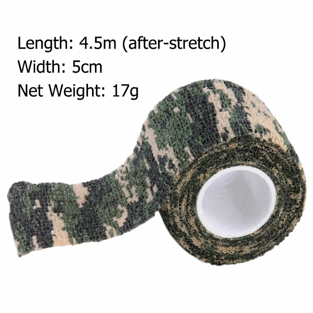 

5cmx4.5m Army Camo Camouflage Stealth Tape Outdoor Hunting Shooting Tool Waterproof Wrap Durable basketball