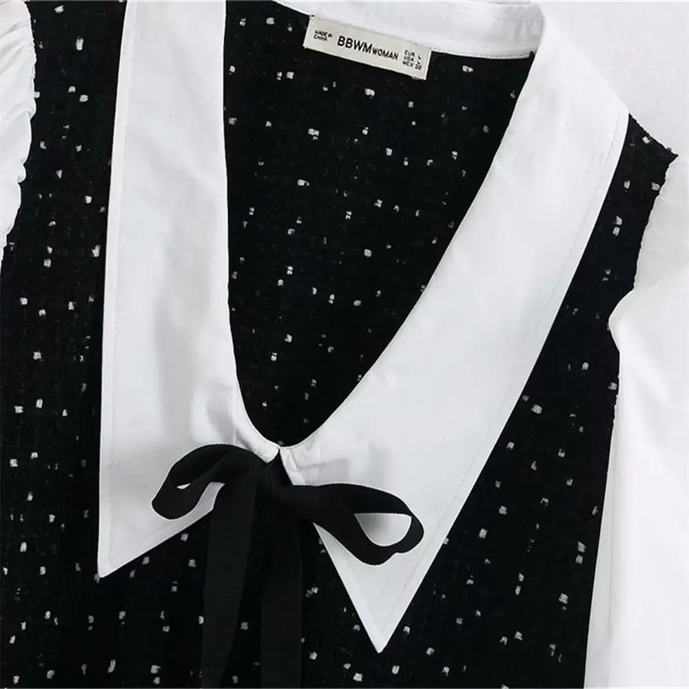 Женское твидовое платье поло с длинным рукавом V образным вырезом|Женские куртки|