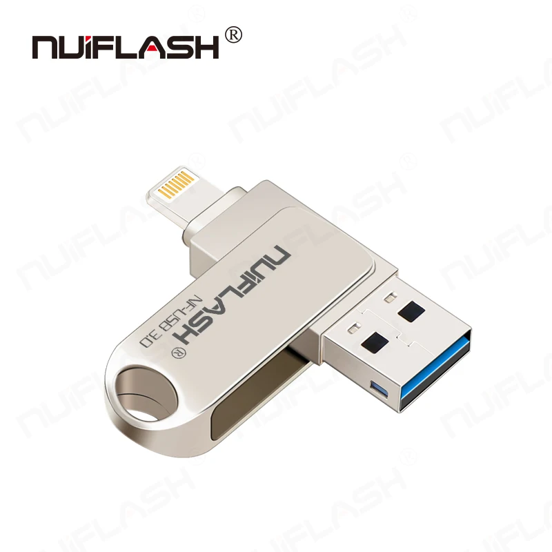 Флеш-накопитель USB 3 0 для iPhone Xs Max X 8 7 6 iPad 128 ГБ 256 512 карта памяти USB-ключ