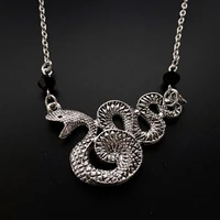 fashion dark jewelry snake shape gothic necklace snakes entangled acrylic crystal pendant witch jewelry gifts for women