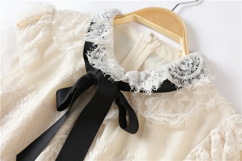 Новое Осеннее подиумное платье мини женское кружевное лоскутное сексуальное