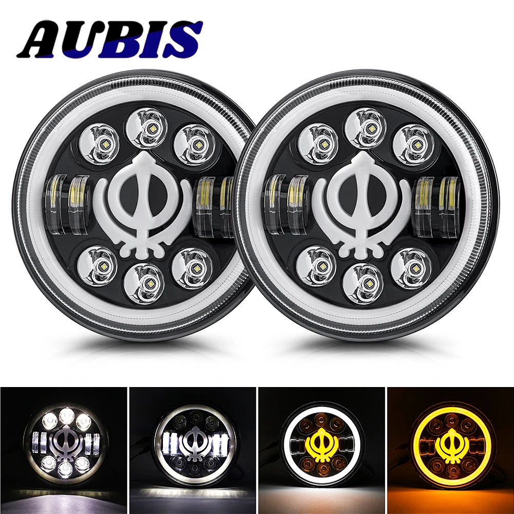 

7inch Universal Led Car Motorcycle Headlight H4 Phare Farol Moto Headlamp Head Light For Harley Softail Cafe Racer Chopper Honda