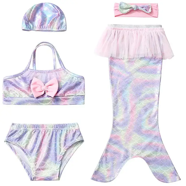 Купальный костюм хвост русалки для девочек маскарадный детский купальный с