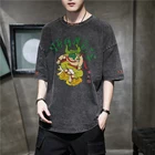 Летняя футболка с короткими рукавами в стиле Харадзюку в Корейском стиле, модная мужская футболка уличная одежда в стиле хип-хоп, в стиле рок-панк, мужское футболки одежда высокого качества