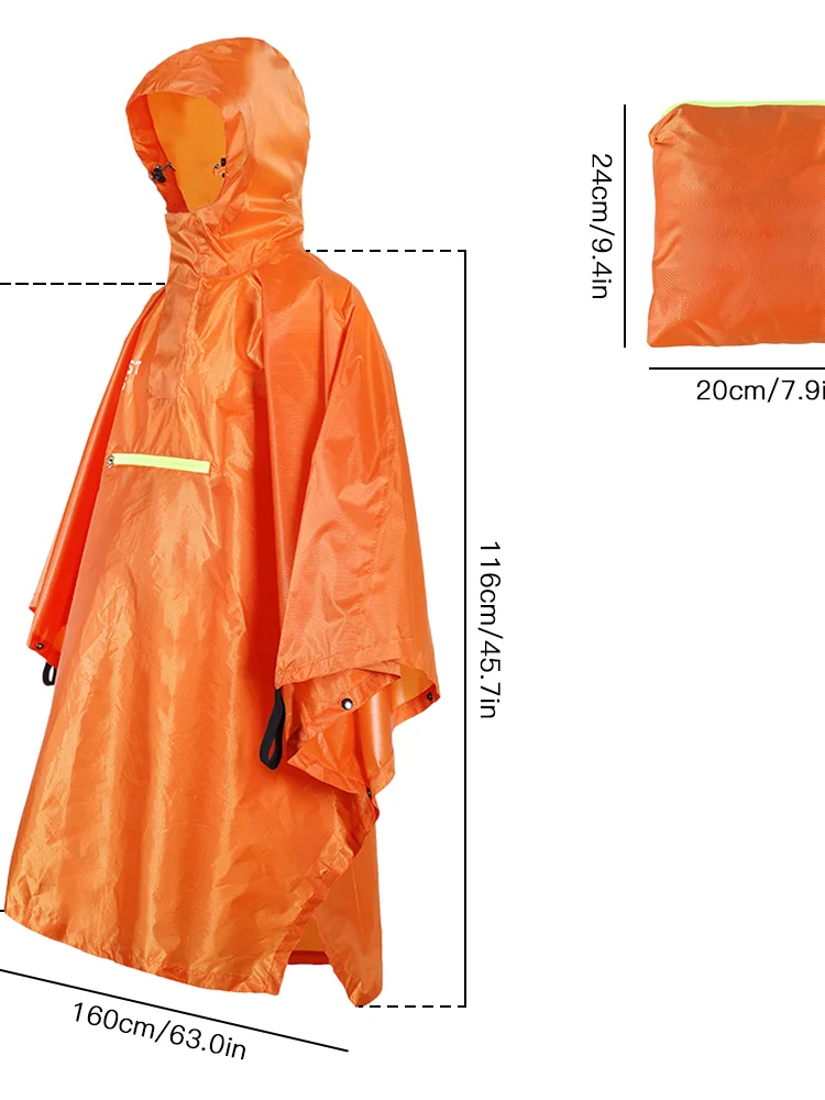 

Rain Cape Men Women Raincoat Bicycle Raincoat Rain Coat Rainwear with Reflector Rainproof Poncho with Reflective Strip