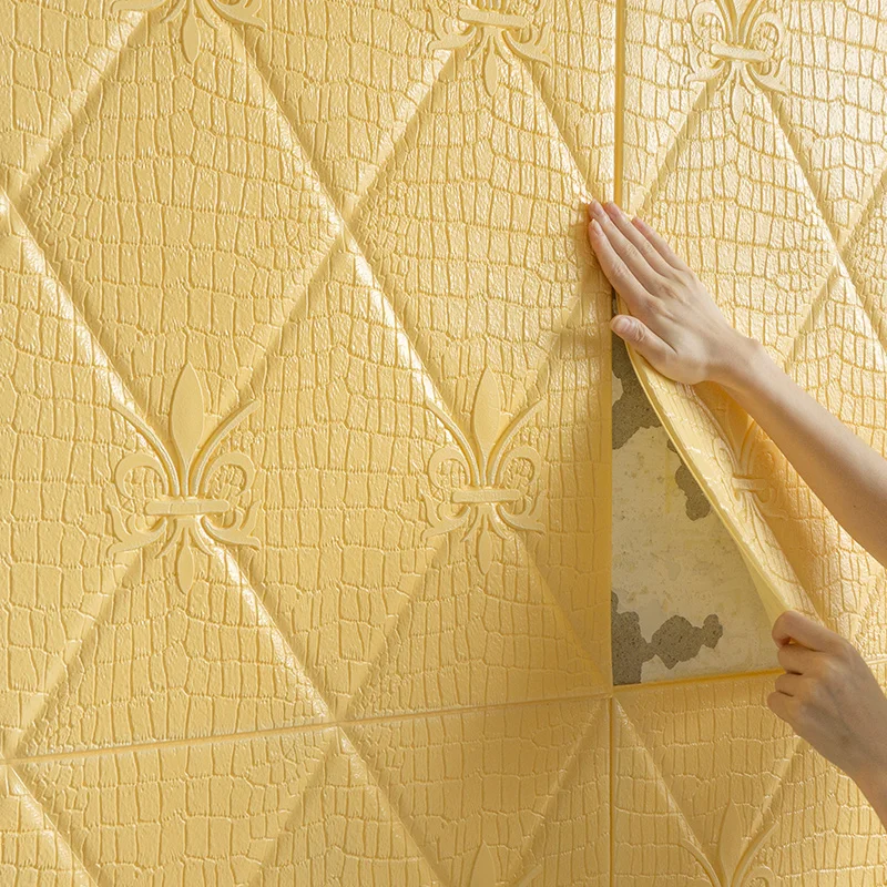2x 3D ромбовидный узор настенная наклейка покрытие Декор ремонт 700x700x7 мм