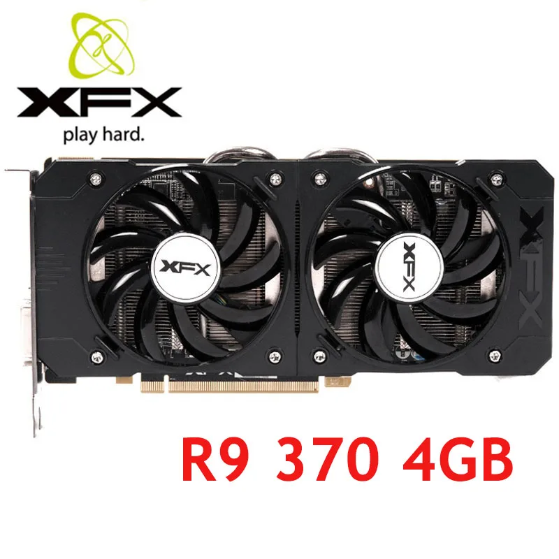 XFX Графика карты R7 370 R9370 4 Гб 256Bit GDDR5 видеокарта AMD R9 300 серии VGA 4G б/у|Видеокарты| |
