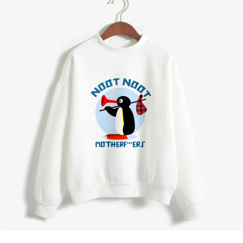 Женские топы толстовки с капюшоном Забавный принт Noot Pingu Толстовка для женщин