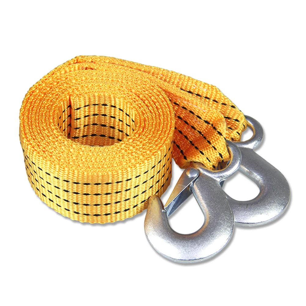 

3 Tons 4 Meters Nylon Car Traction Tow Cable for Truck Trailer Winch Towing Pull Rope Strap Hooks Van Road Safety Emergency Tool