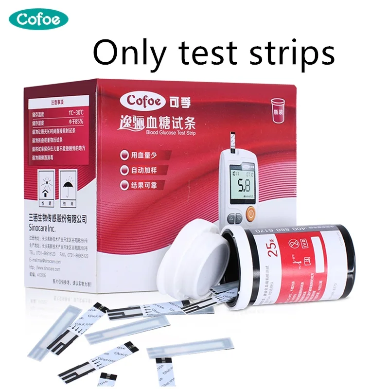 Cofoe Yili 50/100 шт Тесты полоски бумаги и Ланцеты иглы только для Cofoe Yili глюкометр для измерения уровня сахара в прибор для контроля уровня сахара в крови при сахарном диабете
