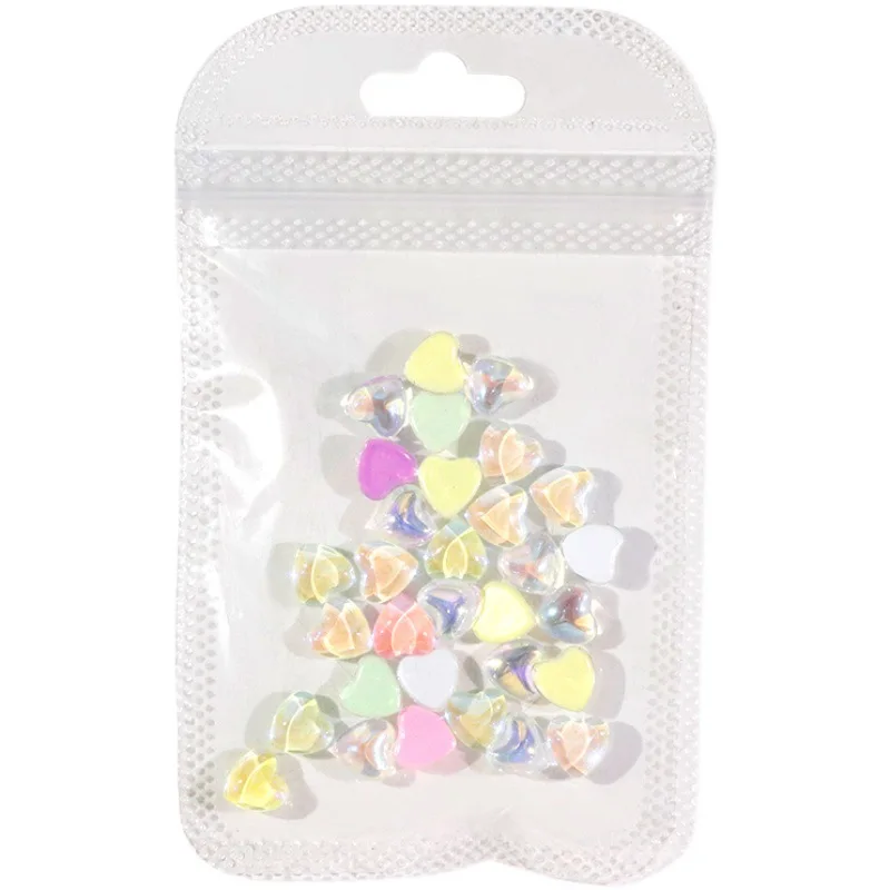 

20/30/50/100 Pcs Aurora Nail Art Diamond Love Heart Diamond Bow Nail Art Jewelry Nail Accesoires Nail Decoration 3d Charms
