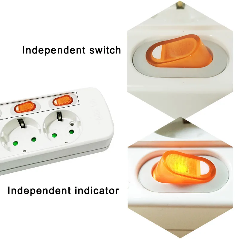 Сетевой фильтр штепсельная вилка европейского стандарта розетка переключатель