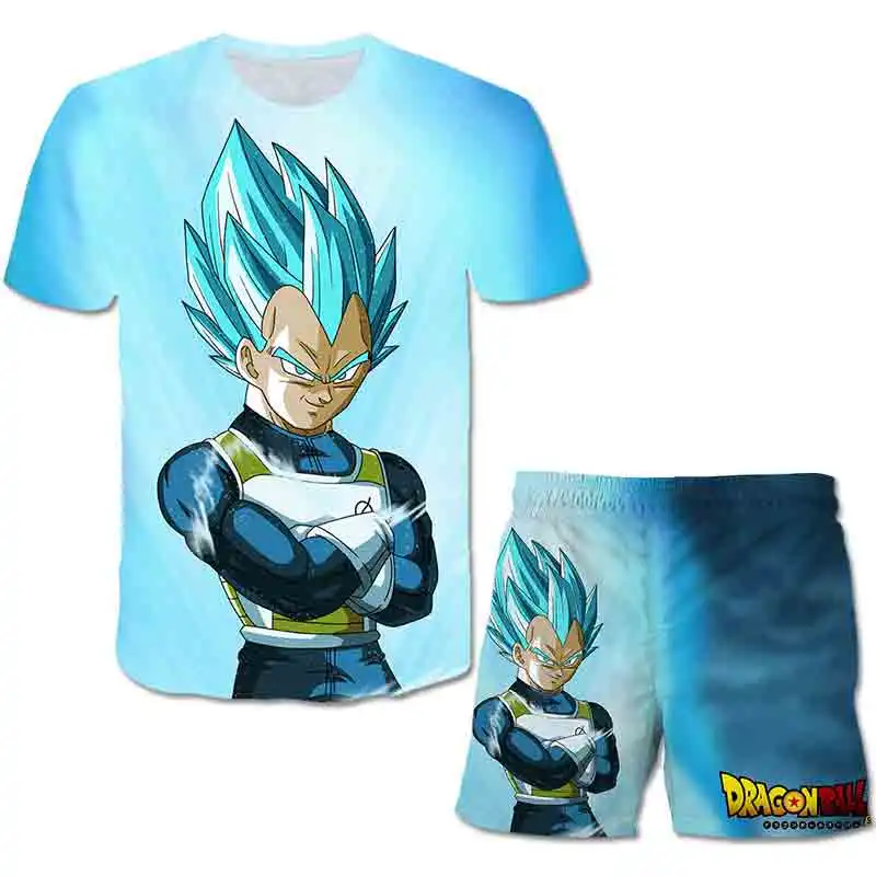 

Dragon-Ball Vegeta Tshirts Children Clothing Sets Boys Pants Summer Casual Kids Clothes Japan Anime Print design Baby boy Sets